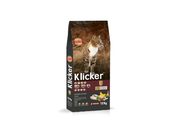 Klicker Sterlized Adult Cat Food with Chicken 1 kg GRAIN FREE