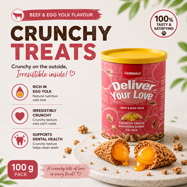 Petmetro Crunchy Biscuits Treat Beef & Egg Yolk Flavor 100G