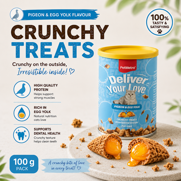 Petmetro Crunchy Biscuits Treat Pigeon & Egg Yolk Flavor 100G