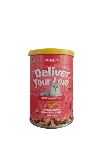 Petmetro Crunchy Biscuits Treat Beef & Egg Yolk Flavor 100G