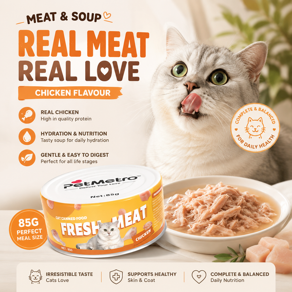 PetMetro Meat & Soup Chicken Flavour 85g Can