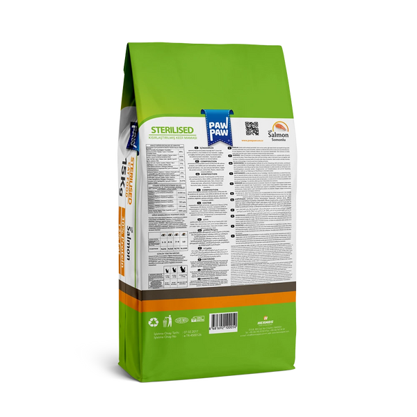Pawpaw Sterilized Cat Food with Salmon 7 Kg